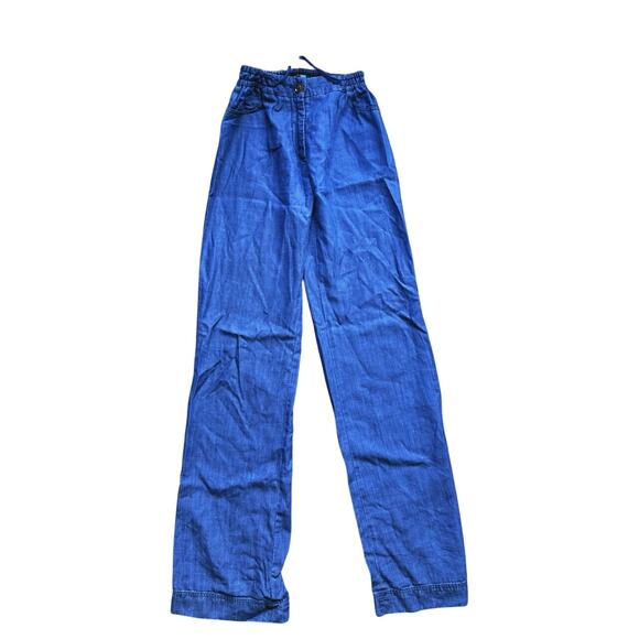 Gerard Darel Cylinia Relaxed Straight Leg Jeans 8 Tall Drawstring Waist 36" Boho - Picture 4 of 9